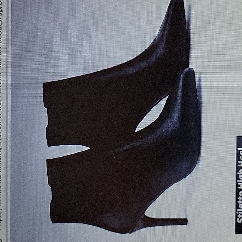 Dream Pairs black PU Leather pointed toe stiletto high heel ankle boot 7.5 NEW…